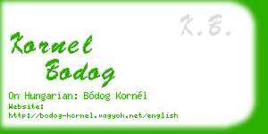 kornel bodog business card
